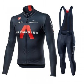 Radbekleidung Radtrikot Langarm + Lang Trägerhose 2021 Ineos Grenadiers N001